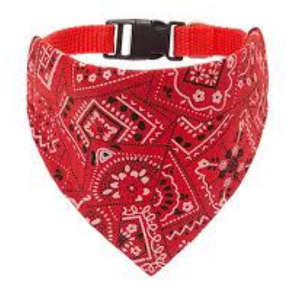 Red Bandana Red Dog Collar Adjustable Custom Made for Dog Leashes - Picture 12 of 12
